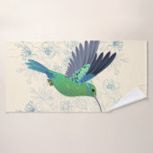 Cute Hummingbird Floral (Serviette de bain)