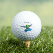 Cute Hummingbird Monogrammed Golfballen (Insitu Shirt)