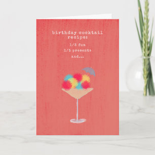 Cute Humor Cocktail Recept Eenvoudig Modern Verjaa Kaart