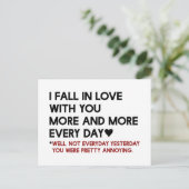 Cute Humoureuze Funny Valentijnsdag Gift Kaart (Staand voorkant)