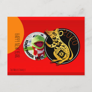 Cute Humoureuze Rat Paper-cut 2020 Briefkaart