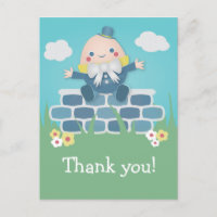 Cute Humpty Dumpty Baby shower Dank u Briefkaart