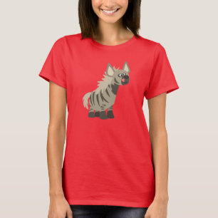 Cute Hungry Cartoon Striped Hyena Women T-Shirt