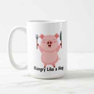 Cute Hungry Piggy Die Cut Sticker Koffiemok