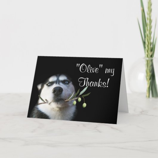 Cute Husky Dog Hartelijk dank voor de kaart Humour (Voorkant)