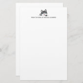 Cute Husky Dog Peking boven Custom Text Briefpapier (Voorkant / Achterkant)