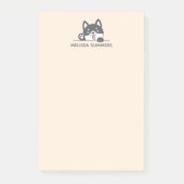 Cute Husky Dog Peking boven Douane Naam Post-it® Notes (Voorkant)