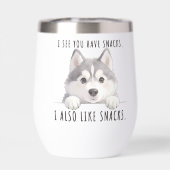 Cute Husky Dog Snacks Quote Funny Minimalist (Achterkant)