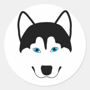 Cute Husky hondenras afbeelding Ronde Sticker