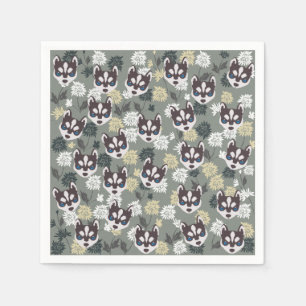 Cute Husky Paper Napkins Servet