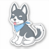 Cute Husky Puppy Dog Sticker (Voorkant)