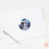 Cute Husky Ronde Sticker (Envelop)