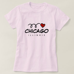 Cute I hart Chicago Illinois t shirt voor vrouwen