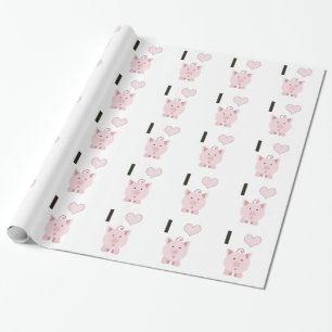 Cute I hartvarkens Desgin Cadeaupapier