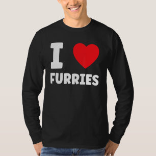 Cute I Heart Furries Furry Fandom Love T-shirt