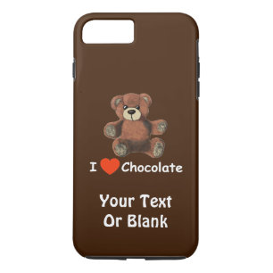 Cute I Heart (Love) Chocolate Teddy Bear iPhone 8 Plus / 7 Plus Hoesje
