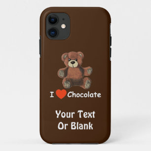 Cute I Heart (Love) Chocolate Teddy Bear iPhone 11 Hoesje