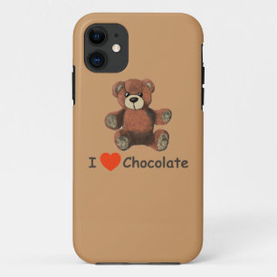 Cute I Heart (Love) Chocolate Teddy Bear iPhone 11 Hoesje