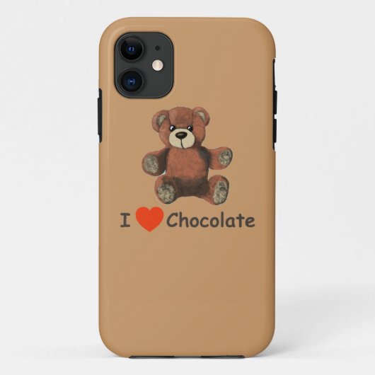 Cute I Heart (Love) Chocolate Teddy Bear Case-Mate iPhone Case (Achterkant)