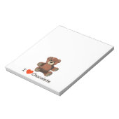 Cute I Heart (Love) Chocolate Teddy Bear Notitieblok (Gedraaid)