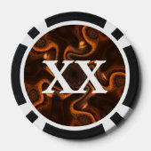 Cute I Heart (Love) Chocolate Teddy Bear Poker Chips (Achterkant)