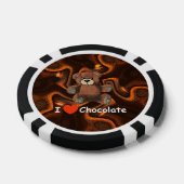 Cute I Heart (Love) Chocolate Teddy Bear Poker Chips (Enkel)