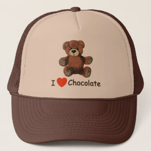 Cute I Heart (Love) Chocolate Teddy Bear Trucker Pet