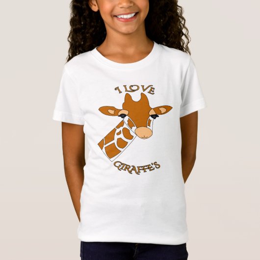 Cute I Love Giraffes T-shirt (Voorkant)