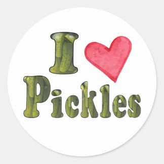 Cute I Love Heart Pickles Ronde Sticker