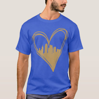 Cute I Love Kansas City Missouri Cityscape Heart T-shirt