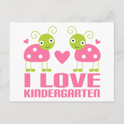 Cute I Love Kindergarten Ladybug Gift Briefkaart (Voorkant)