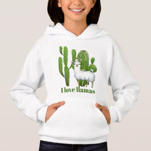 Cute I love llamas meiden add message hoodie
