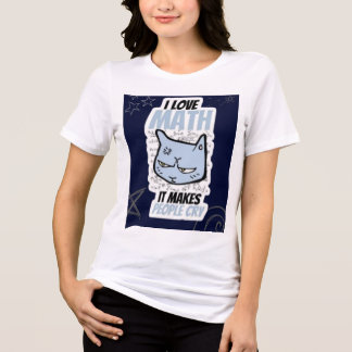 Cute I Love Math Kat T-shirt voor Math Liefhebbers