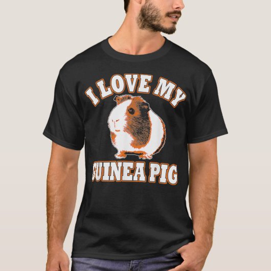 Cute I Love My Guinea Pig T-shirt (Voorkant)