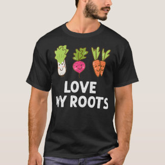 Cute I Love My Roots Toddler T-shirt, Root Vegetab T-shirt
