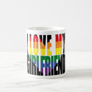 Cute I Love My Vriendin Rainbow Heart Koffiemok