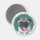 Cute I Love Pugs Magneet (Voorkant / Achterkant)