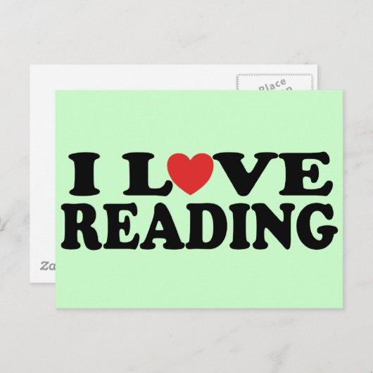Cute I Love Reading T-shirt Briefkaart (Voorkant / Achterkant)