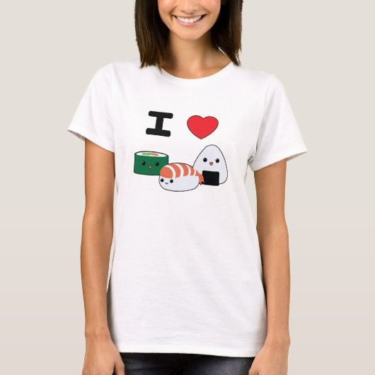 Cute I Love Sushi T-Shirt (Voorkant)