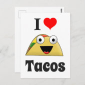 Cute I Love Tacos Briefkaart (Voorkant / Achterkant)