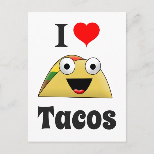 Cute I Love Tacos Briefkaart (Voorkant)