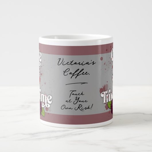 Cute & I ❤️ True Crime.–Personalized Name Extra Grote Beker (Voorkant)
