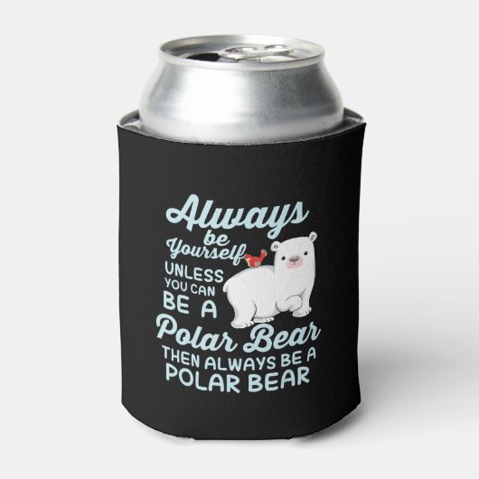 Cute Ice Beer A Polar Beer Lover Blikjeskoeler (Blikje Voorkant)
