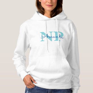 Cute Ice Blue Snowflake Persoonlijke naam NP Verpl Hoodie