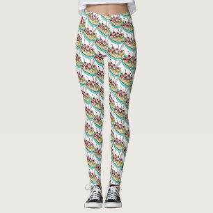 Cute Ice Cream Banana Split Leggings
