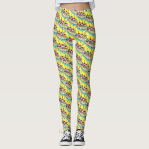 Cute Ice Cream Banana Split Leggings