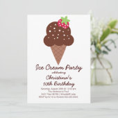 Cute Ice Cream Birthday Party Invitation Kaart (Staand voorkant)