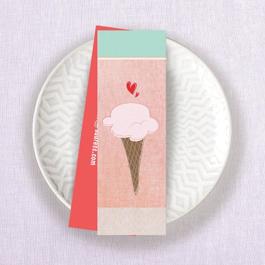 Cute Ice Cream Cone Calling Card Contactkaartje