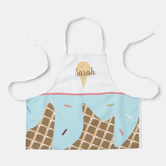 Cute Ice Cream Cone Melting Pink Sprinkles Blue Schort (Voorkant)