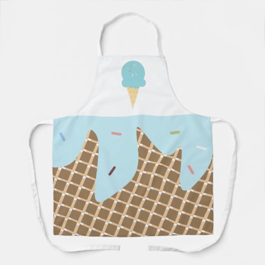 Cute Ice Cream Cone Melting Pink Sprinkles Blue Schort (Voorkant)